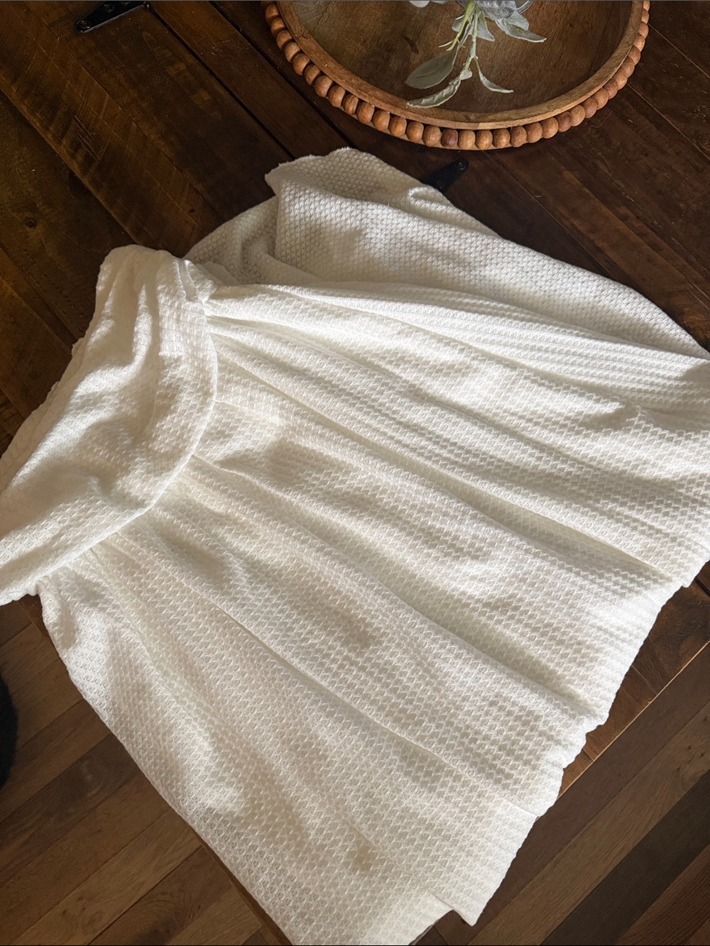 White Textured Knit Women’s Top